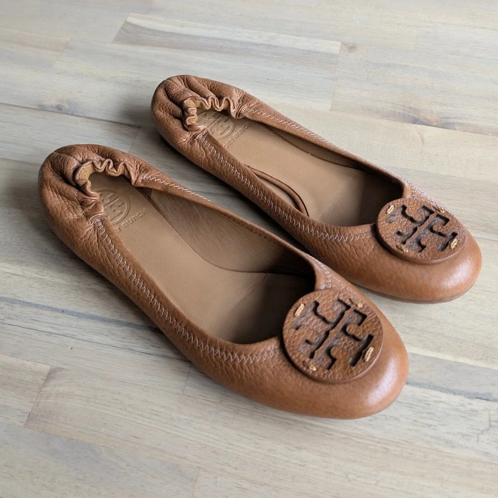 TORY BURCH Claire Leather Ballet‎ Flats Women's Size 7